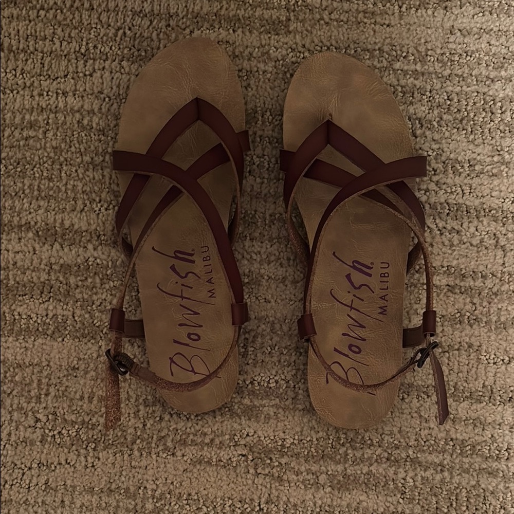 Blowfish Brown Sandals with Intricate Strap Design
